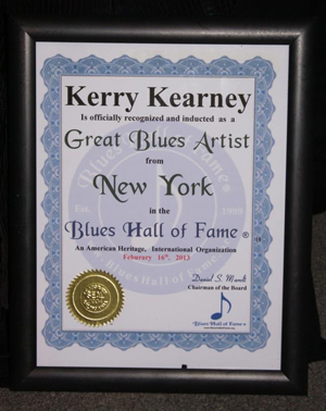 Kerry Kearney NY Blues Hall of Fame induction